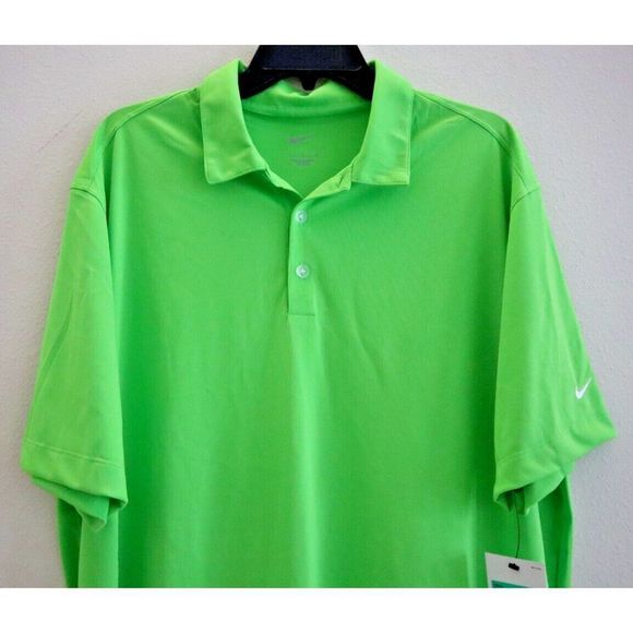Nike 637167-313 Men's Sz XL Lime Green DRI-FIT Collared Polo Golf Shirt - Picture 3 of 8